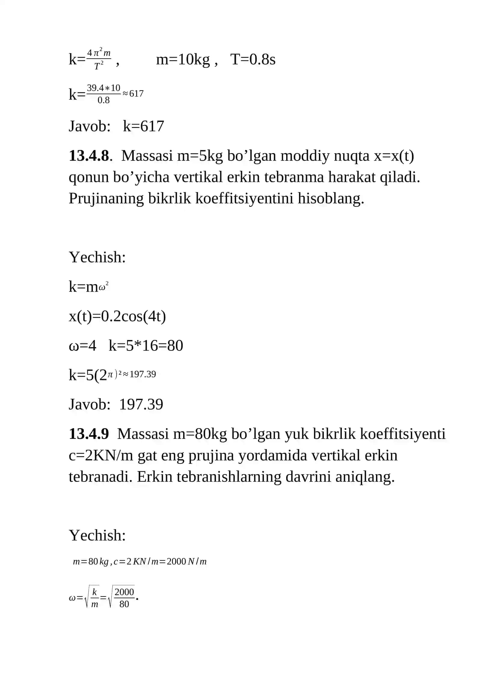 Moddiy nuqtaning tebranma harakati 4