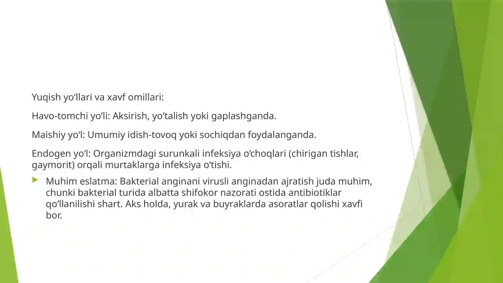 Angina  (o‘tkirtonzillit) 4