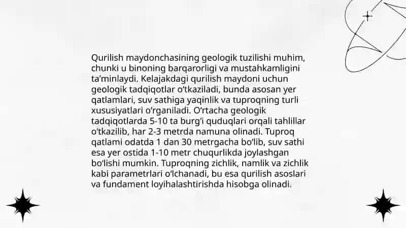 Rekonstruksiya qilinayotgan obyektda injenering geologik izlanishlarini olib borish 4