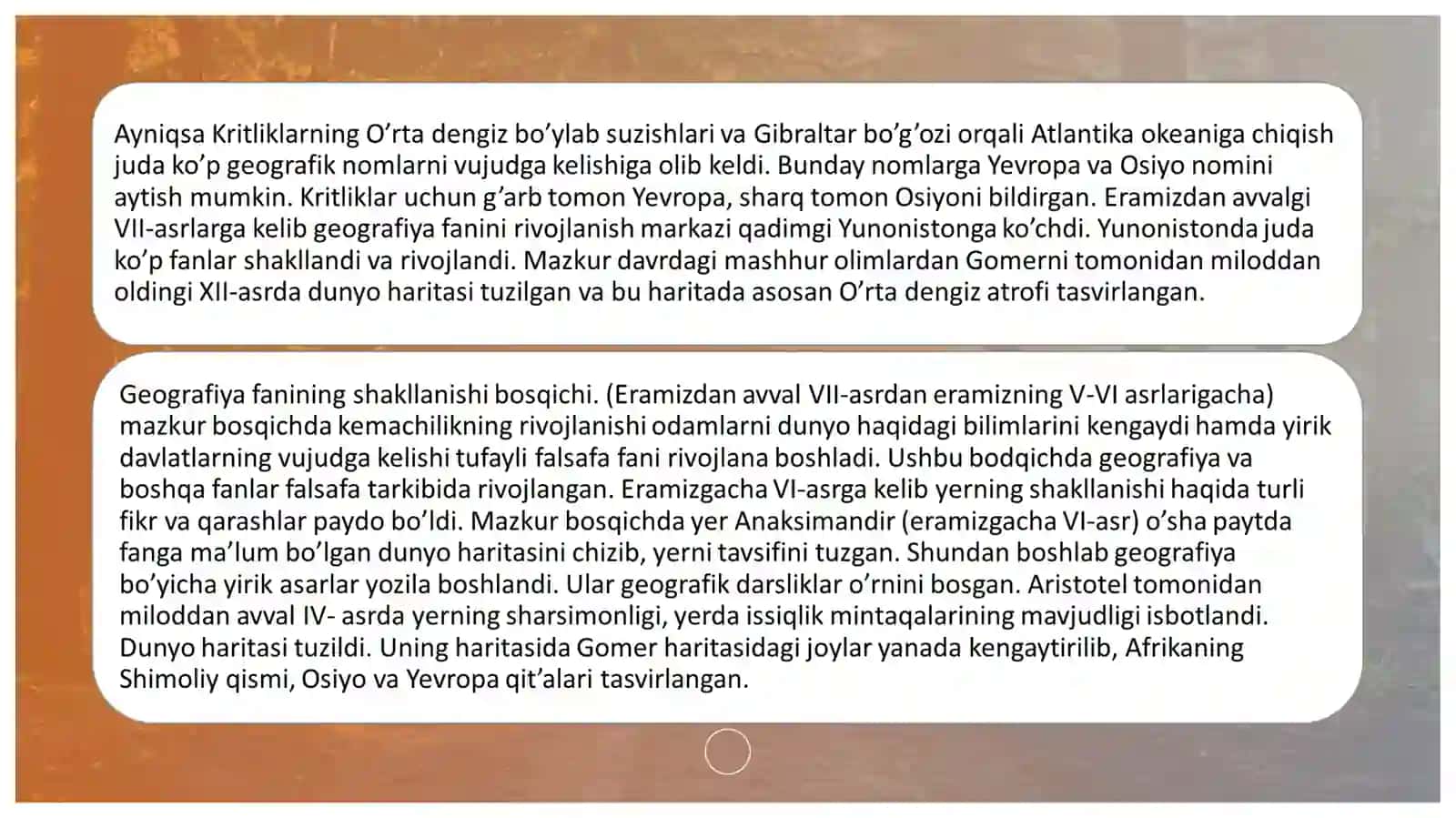 Geografiya fani va ta'limining rivojlanishi 4