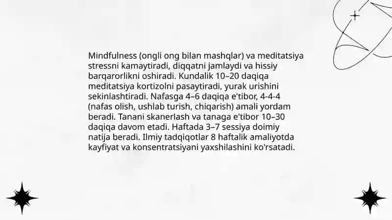 Stressni boshqarishning samarali usullari 4