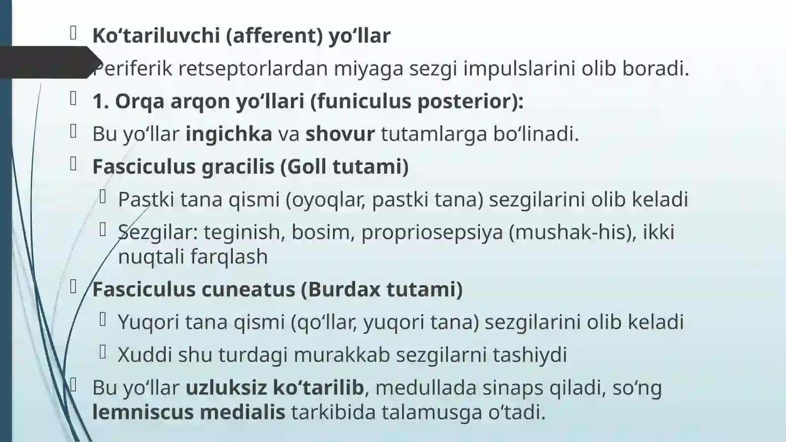 Bosh va orqa miya o‘tkazuv yo‘llari 4