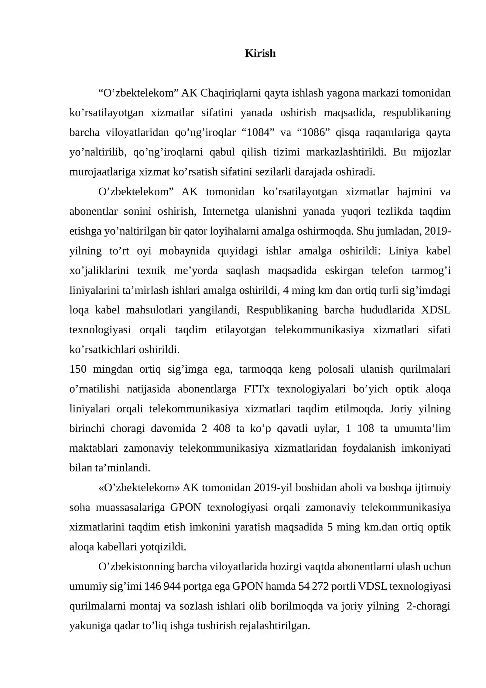 Qashqadaryo – Navoiy viloyatlari orasida optik transport tarmog‘ini loyixalashtirish 4