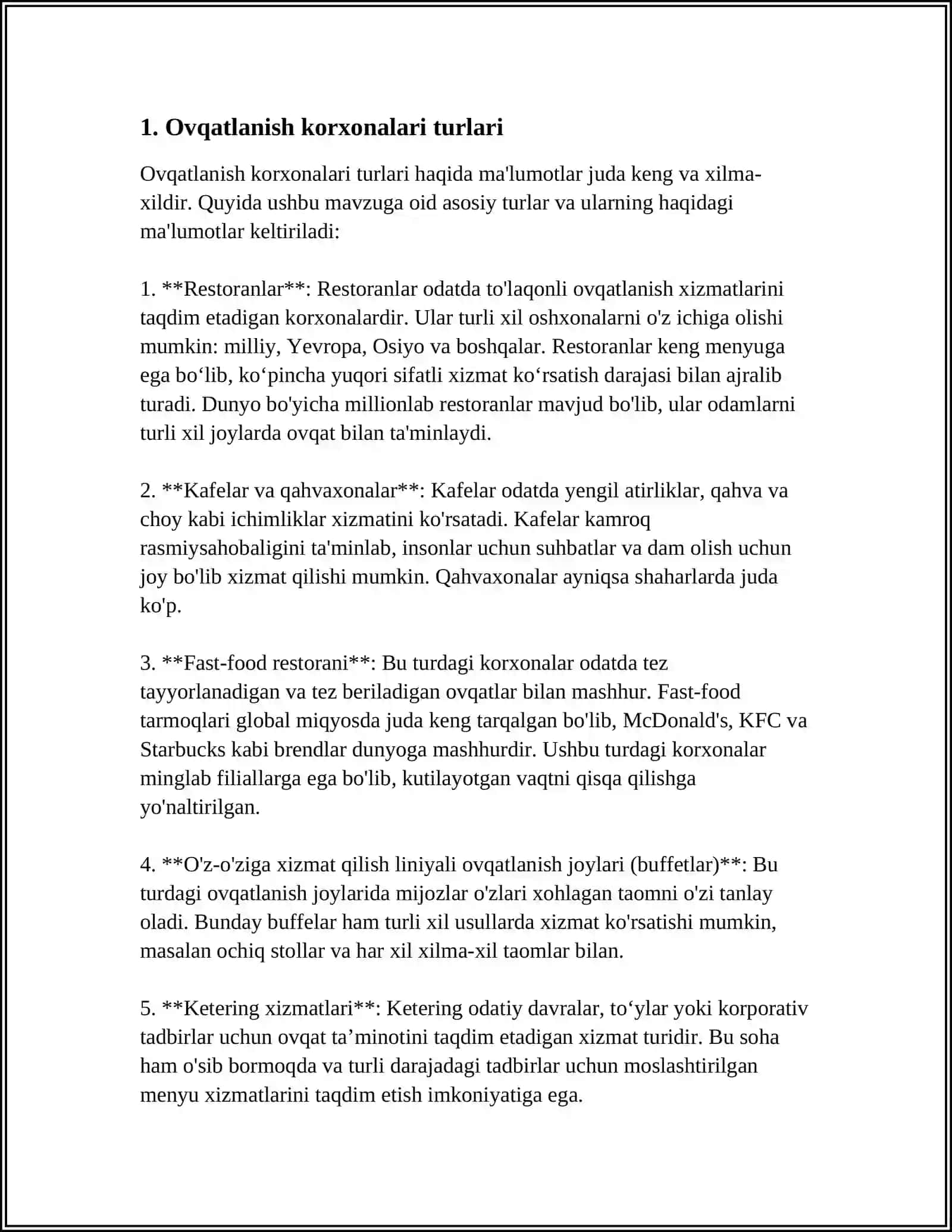 UMUMIY OVQATLANISH KORXONALARINING TASNIFLANISHI 4