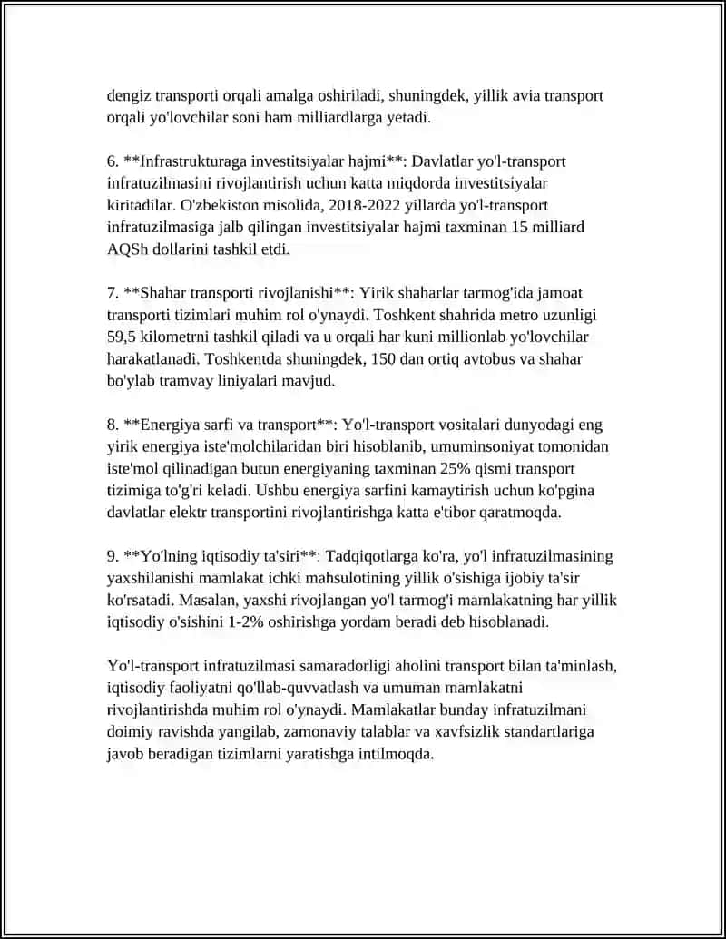 Yo'l-transport infratuzilmasi 4