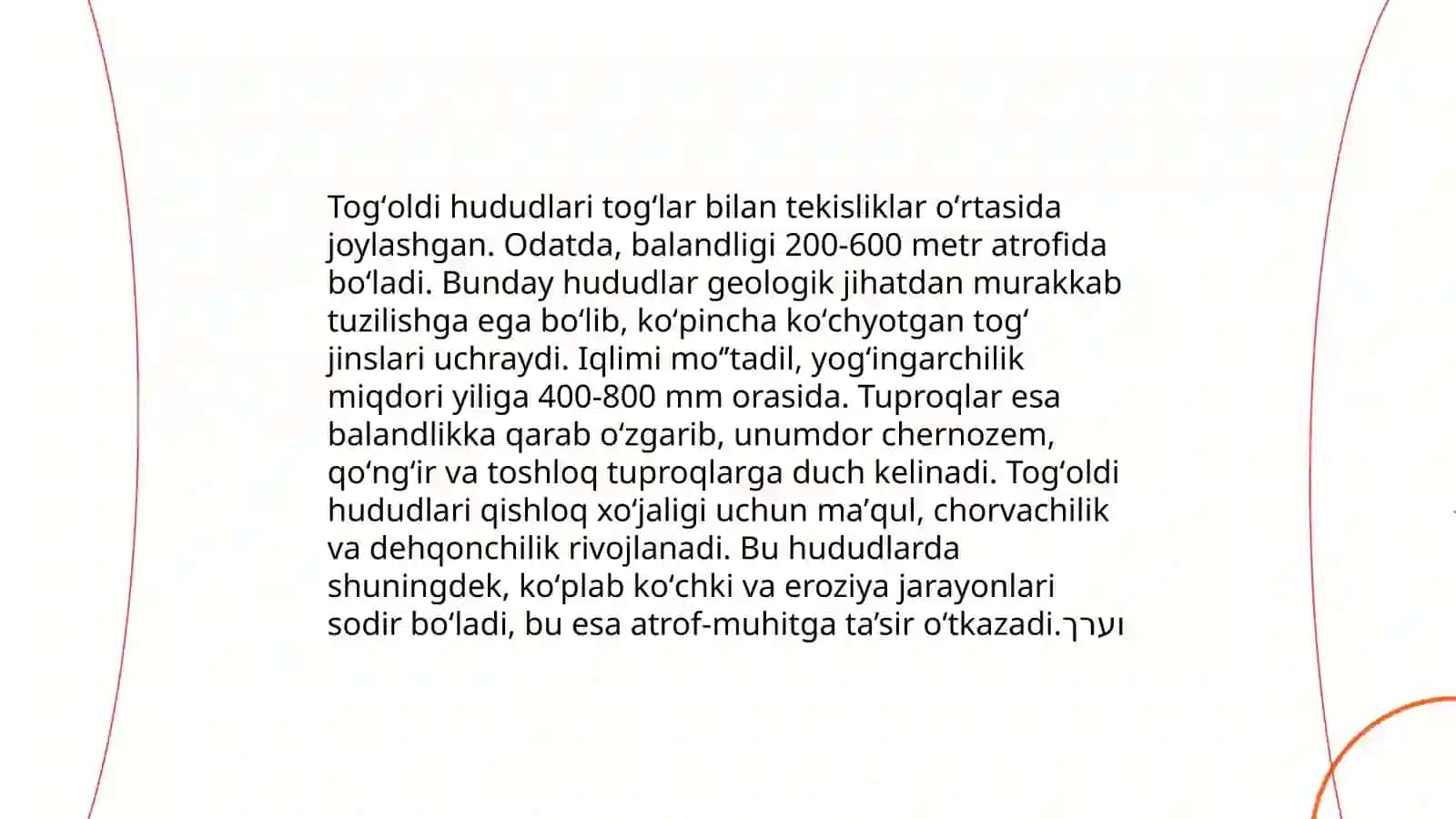 Quruq subtropiklarning togʻoldi va boʻz tuproqlarni aniqlash va oʻrganish 4