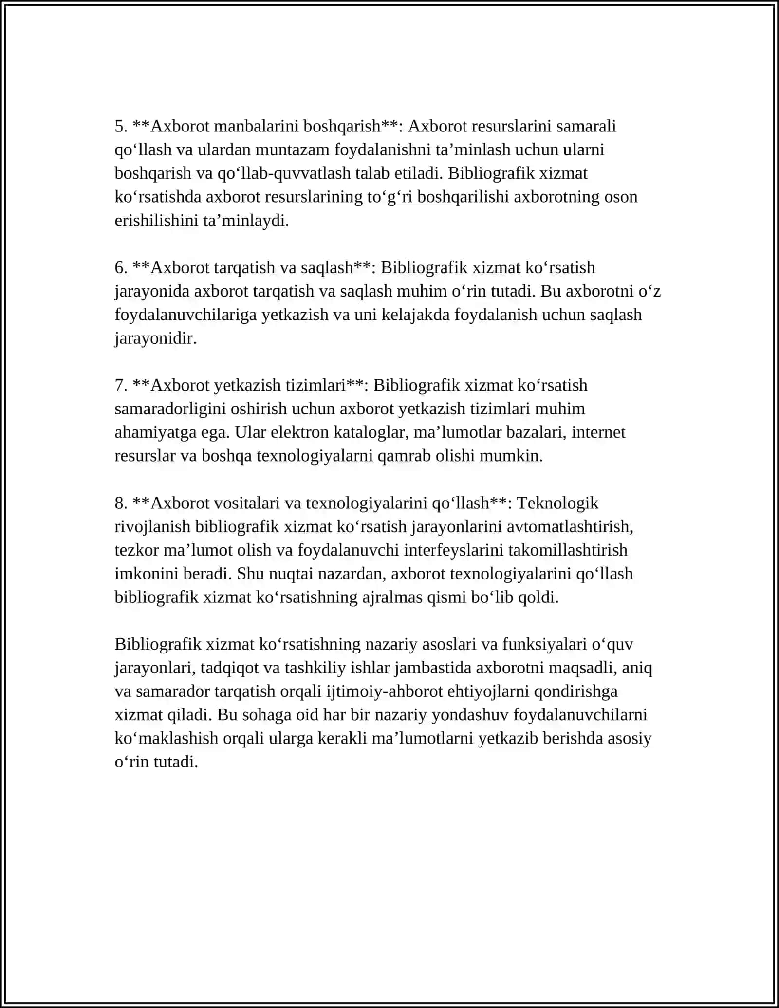 BIBLIOGRAFIK XIZMAT KOʻRSATISH 4