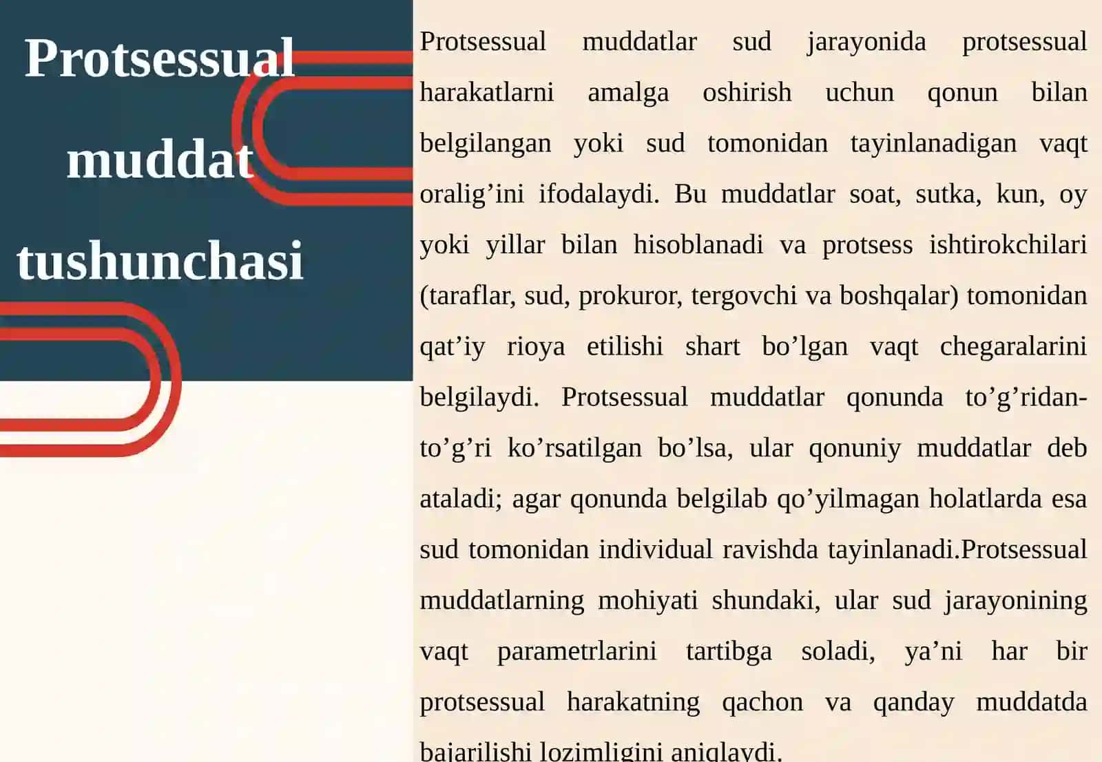 PROTSESSUAL MUDDATLAR TUSHUNCHASI VA TURLARI 4