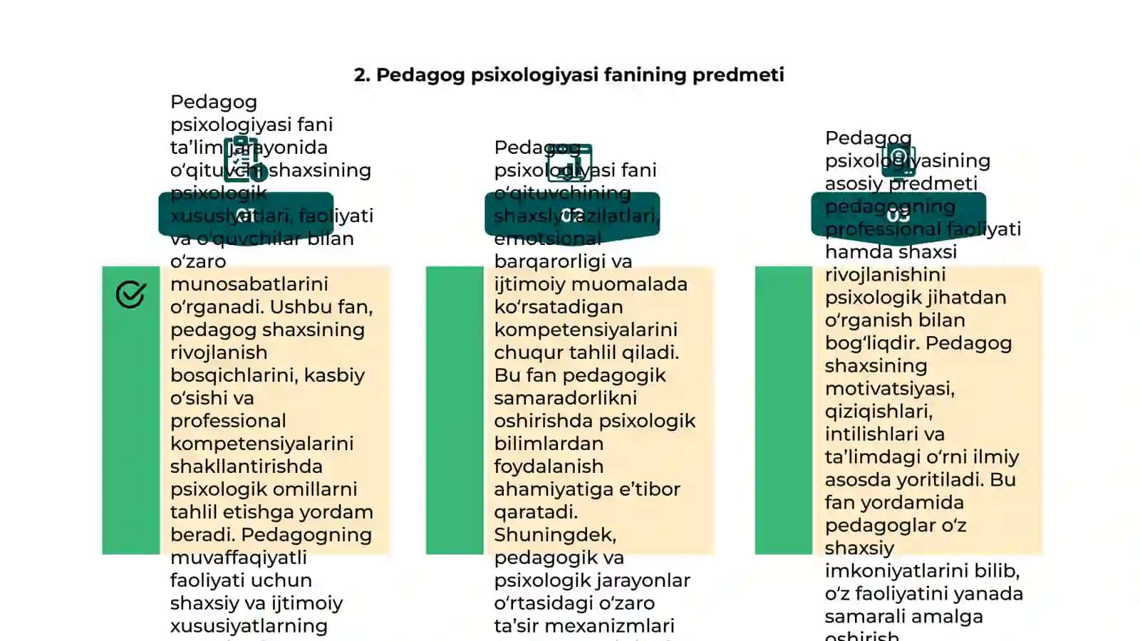 Umumiy pedagogika va psixologiya fanida Pedagog psixologiyasi 4