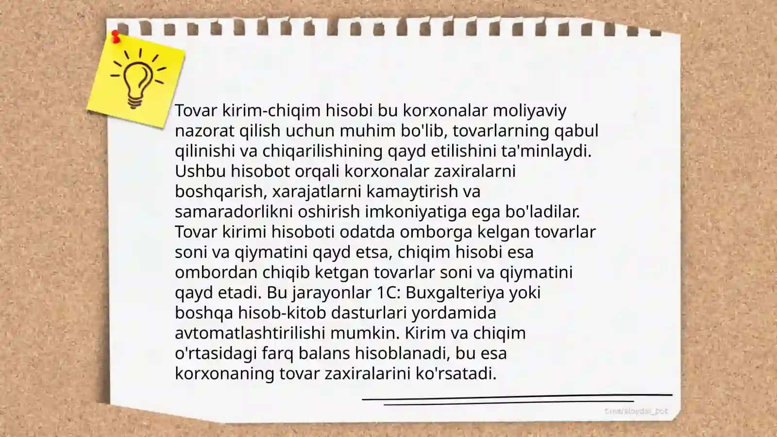 Omborda hisob yuritish 4