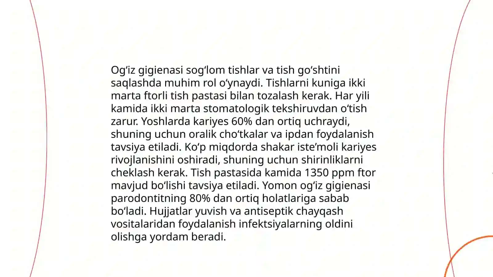 Ogʻiz boʻshligʻi profilaktik koʻrigini oʻtkazish usullari 4