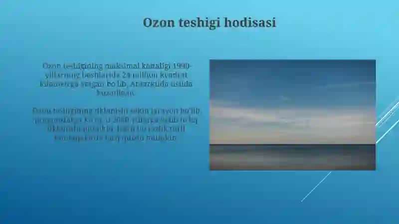 Quyosh aktivligi davriyligi,azon qatlamidagi oʻzgarishlar, ekologik vaziyatning holati 4