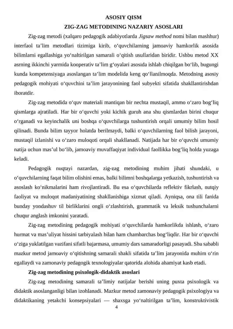 ONA TILI DARSLARIDA "ZIG-ZAG" METODIDAN FOYDALANISH 4