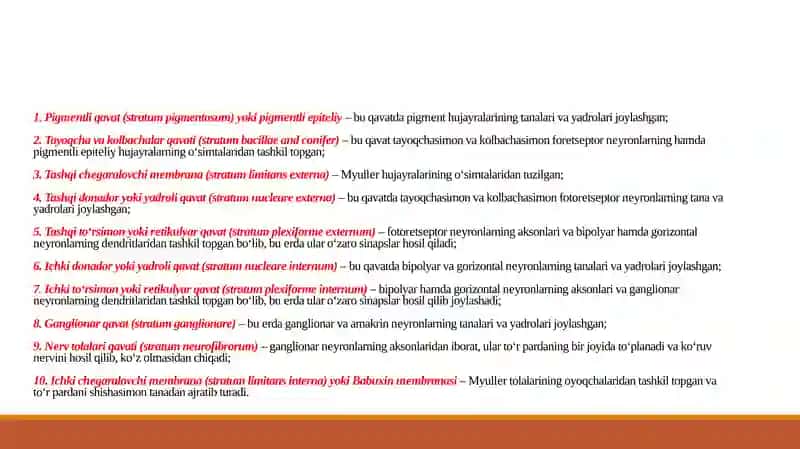 Fotoretseptor hujayralarining ultrasturkturasi vagistofiziologiyasi 4