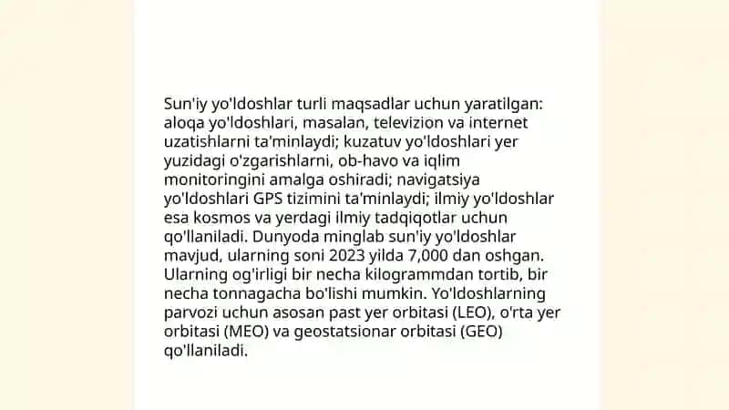 Suniy yo'ldosh aloqa tizimlari 4