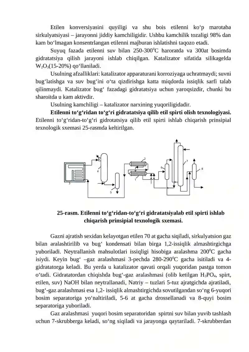 Etilenni to‘g‘ridan-to‘g‘ri gidratatsiyasi 4