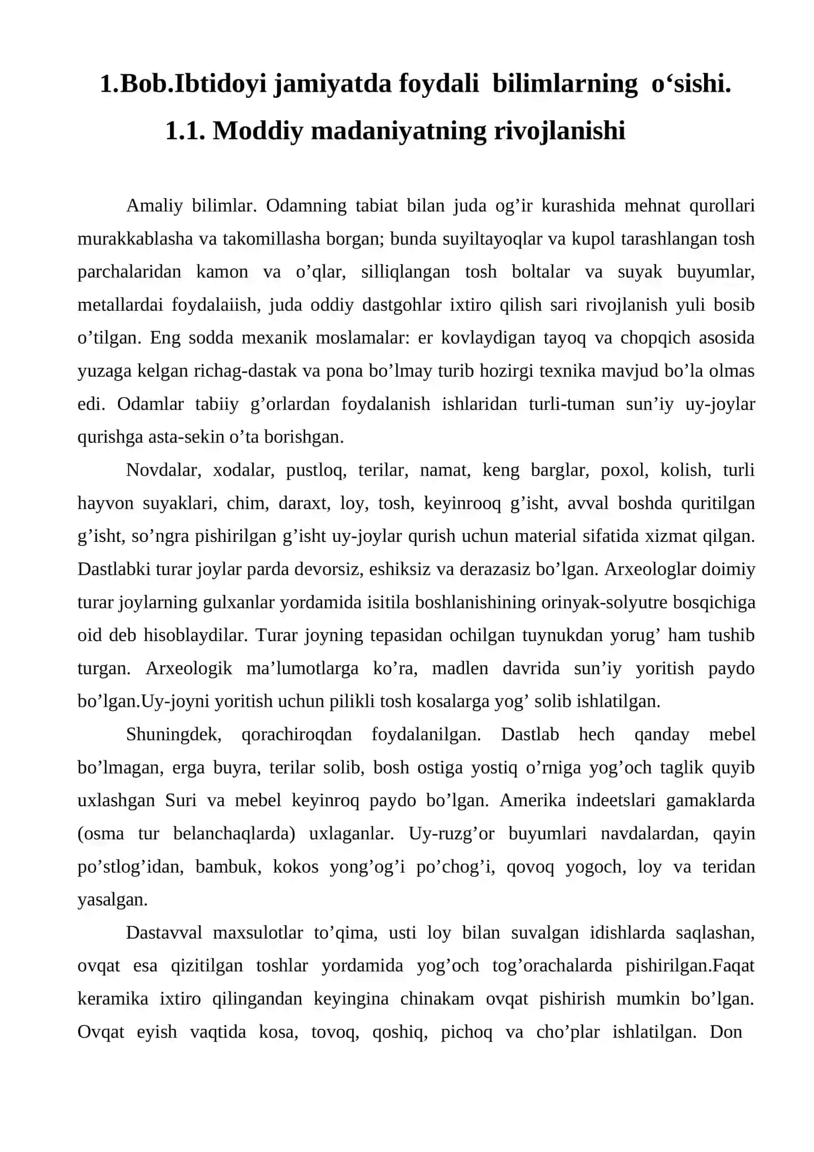IBTIDOIY JAMIYAT TUZUMIDA MODDIY MADANIYAT 4