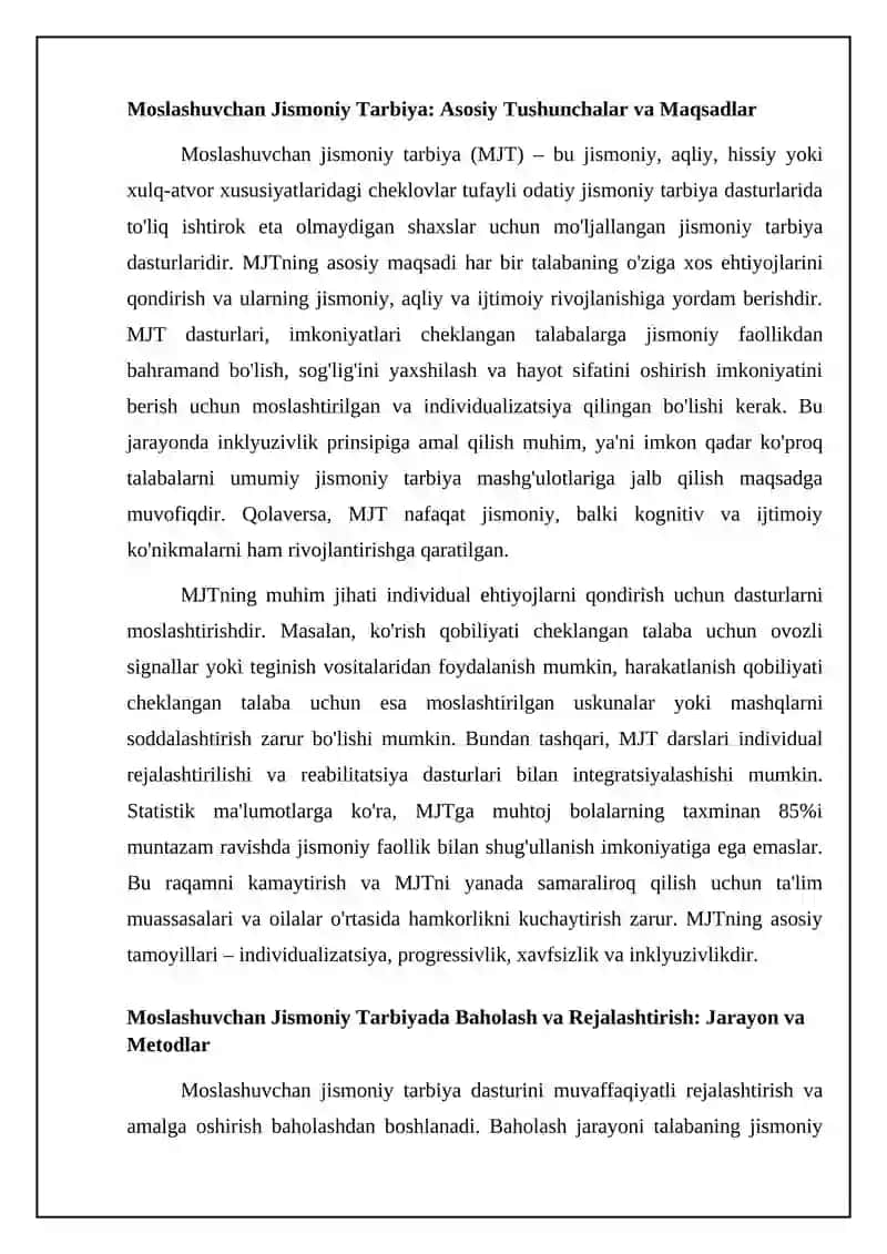 Adaptiv jismoniy tarbiya bo'yiicha o'rgatish usullari 4