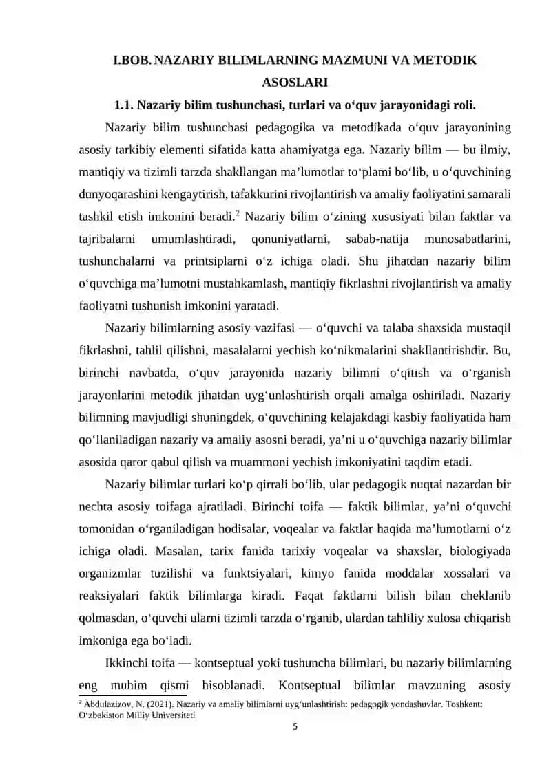Nazariy bilimlar va amaliy mashgʻulotlarni uygʻunlashtirish metodikasi 4