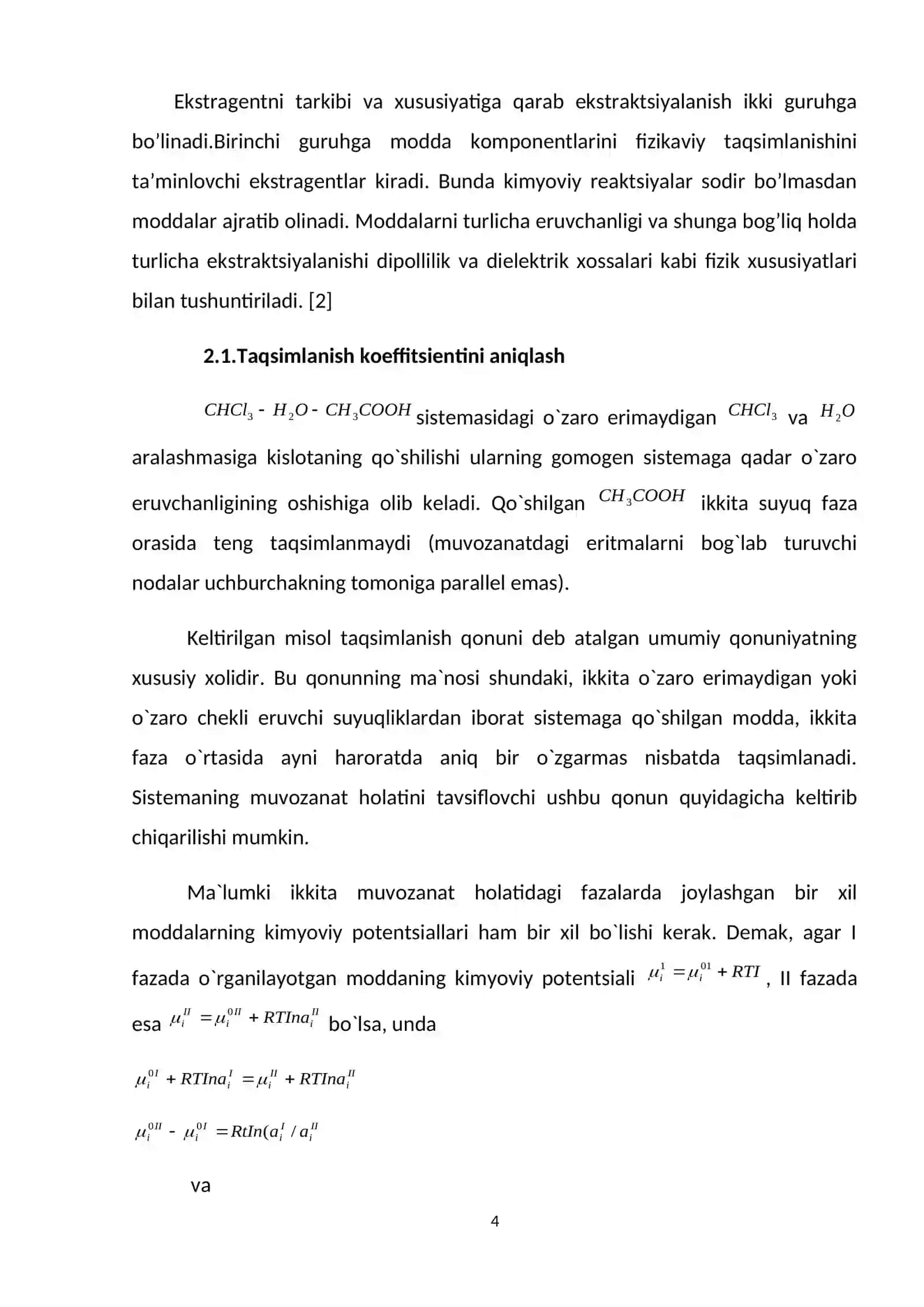 Taqsimlanish qonuni.Ekstraksiya 4
