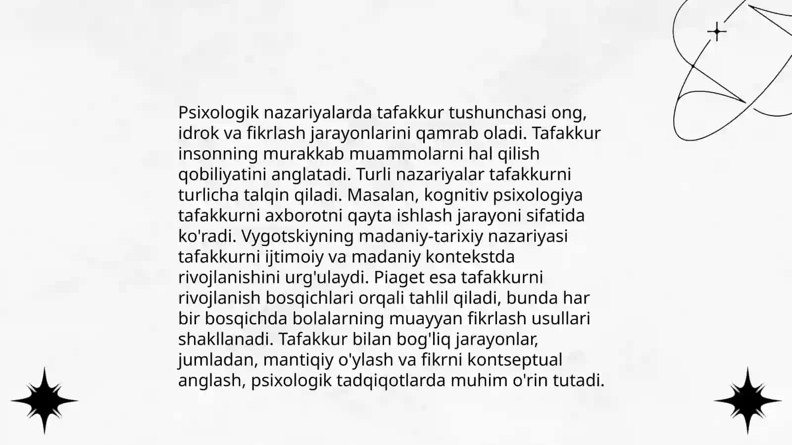 Taffakur borasidagi psixologik nazaryalar 4