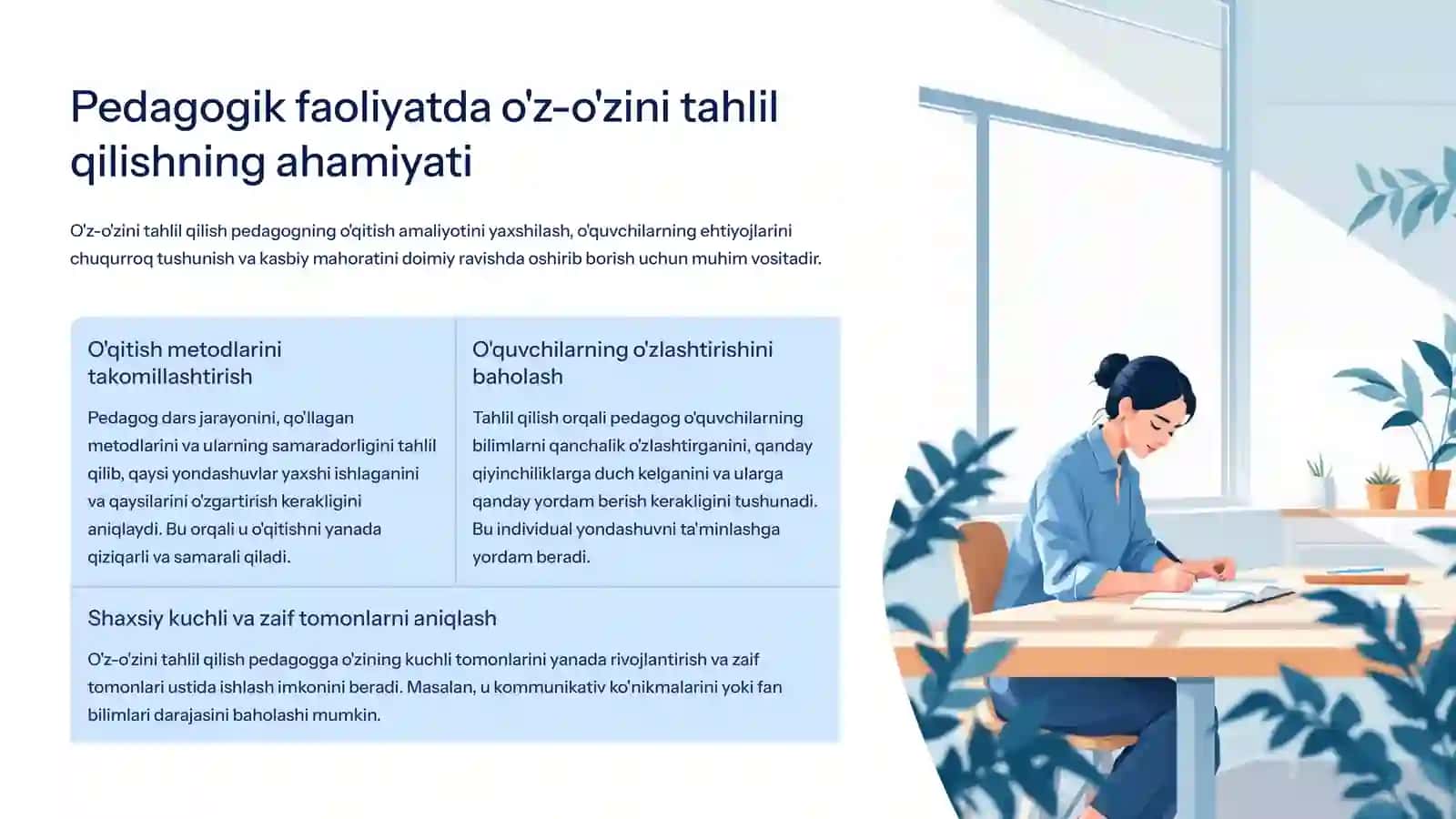 Pedagogning o'z-o'zini rivojlantirish va ehtiyojlarini aniqlash 4