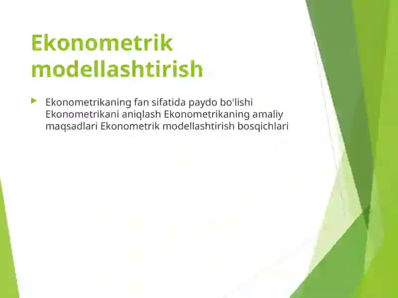 BOZOR HAJMINI ANIQLASHDA EKONOMETRIK MODELLARDAN FOYDALANISH 4