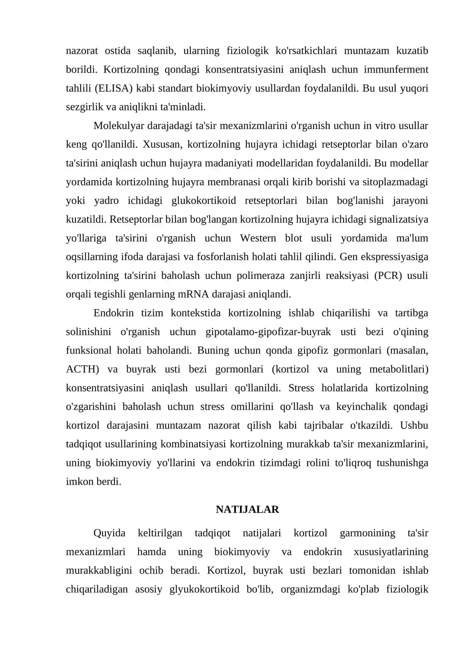 KORTIZOL GARMONINING TASIR MEXANIZMI VA UNING BIOKIMYOVIY VA ENDOKRIN XUSUSIYATLARI 4