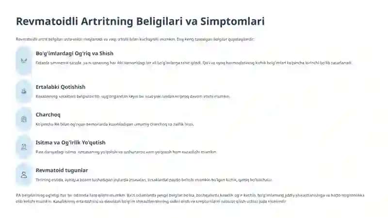 Revmatoidli Artrit: Umumiy Tushunchalar va Davolash Usullari 4