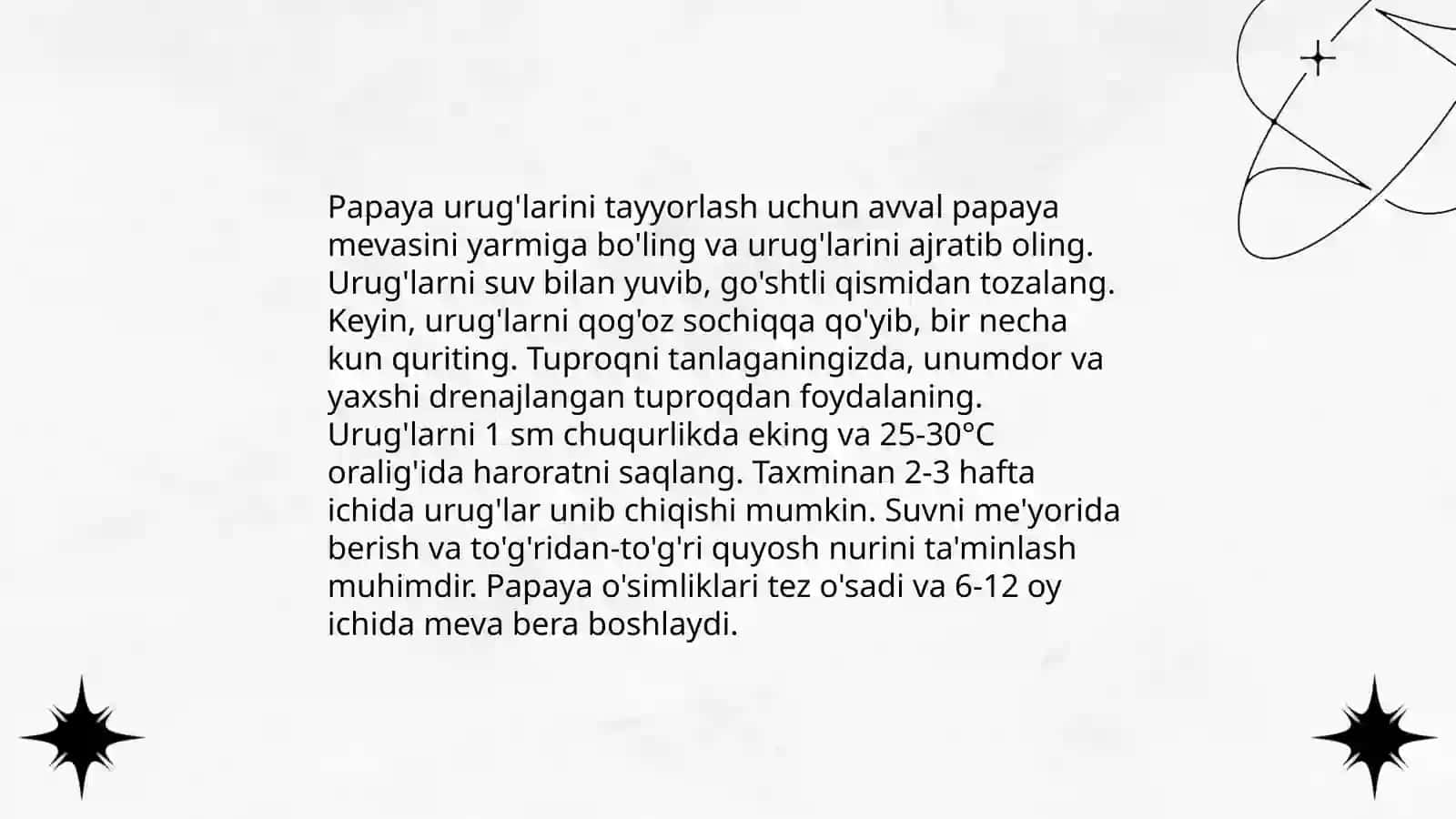Fotiha Obidova - Issiqxonalarda papaya o'simligini yetishtirish texnalogiyasi 4