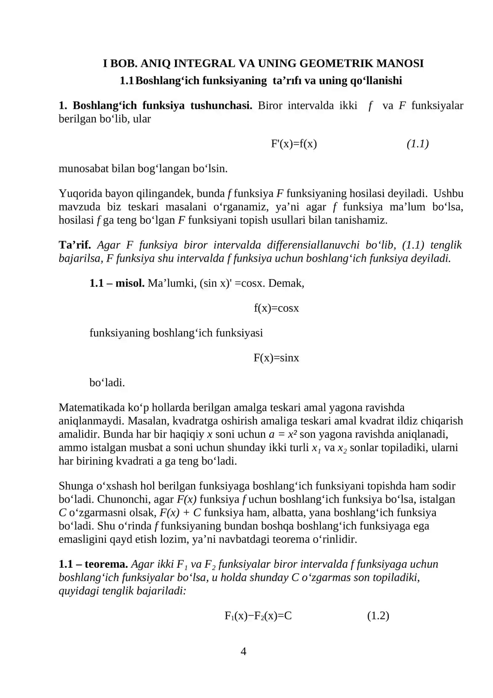 Aniq integralning egri chiziqning egrilik markazini topishga qoʻllanilishi 4