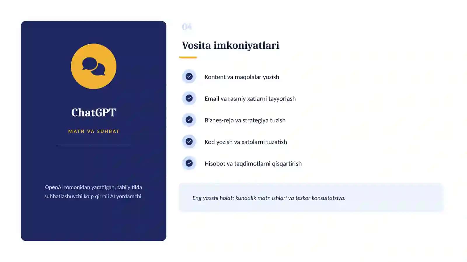 Biznes uchun foydali suniy intellektlar 4