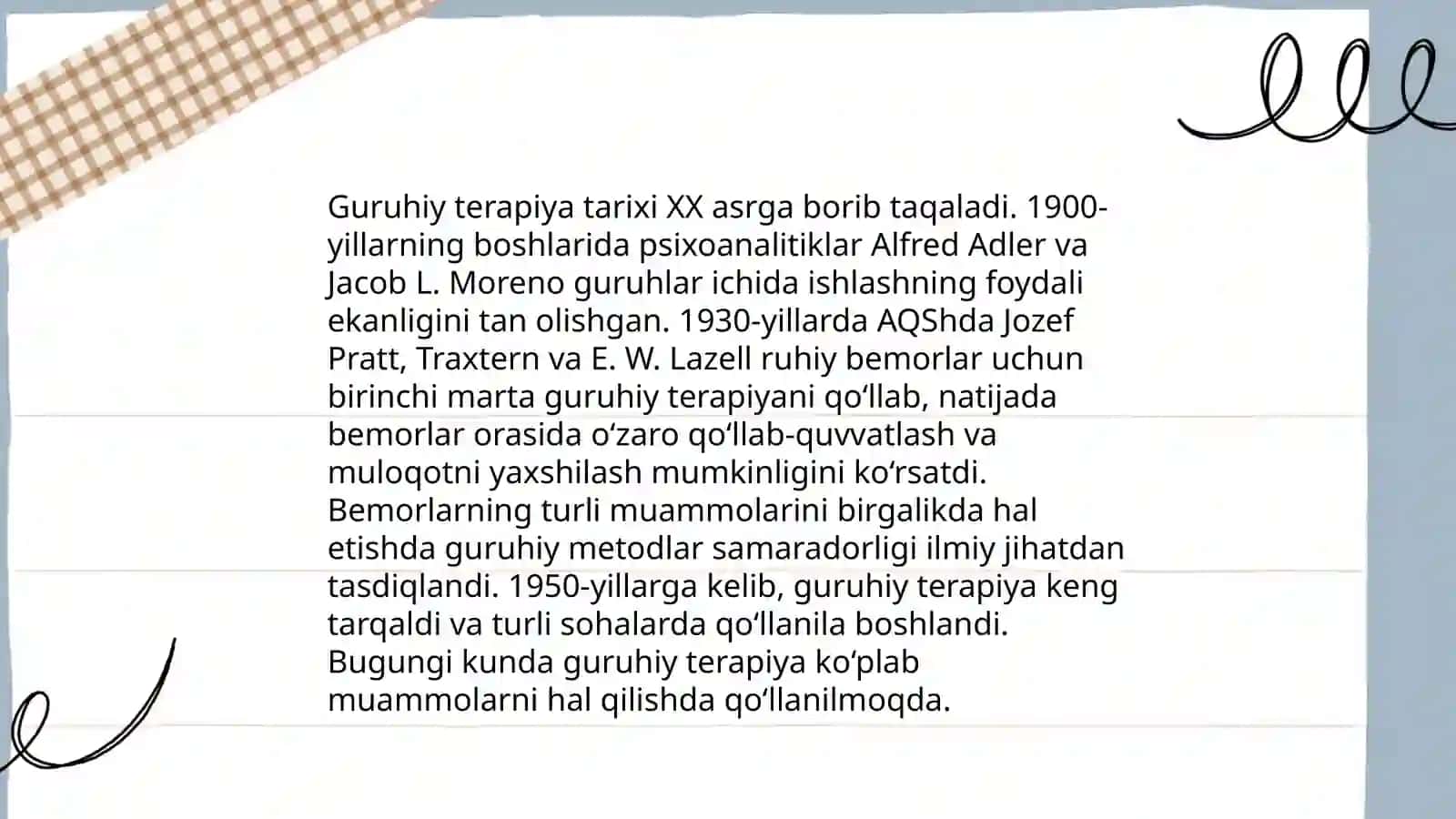 Psixologik treninglar tarixi va guruhiy terapiyaning tashkiliy-uslubiy jihatlari 4