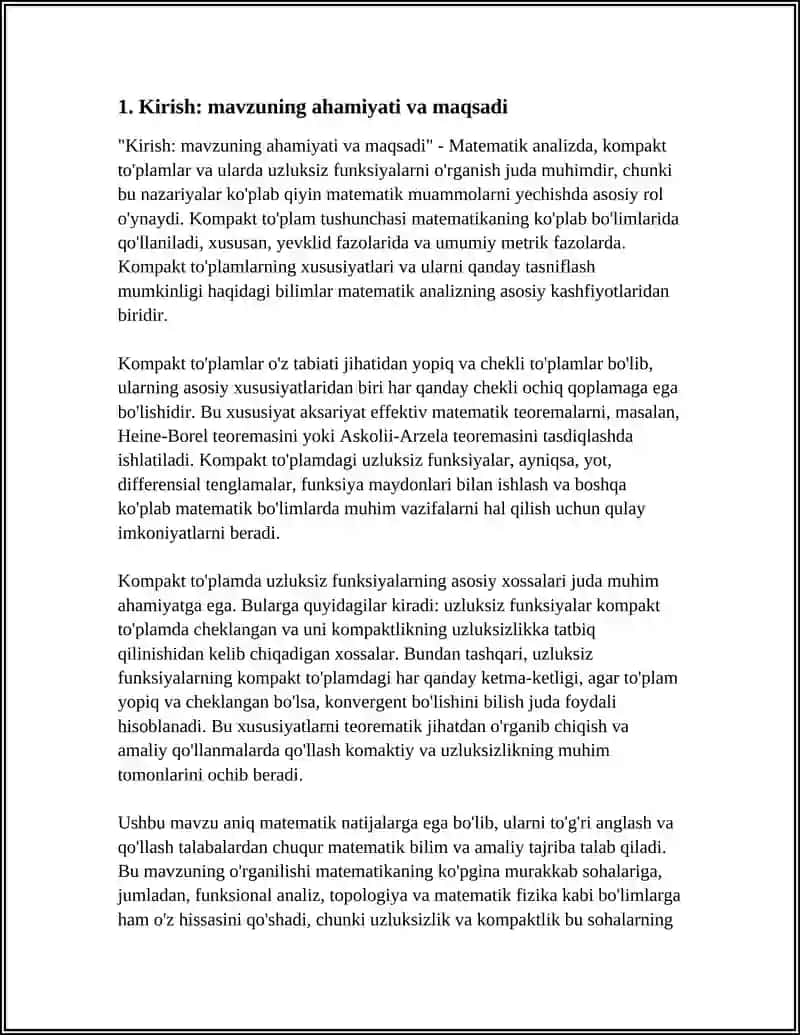 KOMPAKT TOʻPLAMDA UZLUKSIZ BOʻLGAN FUNKSIYALARNING XOSSALARI 4