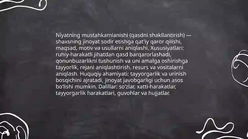 Jinoyat sodir etish bosqichlari 4