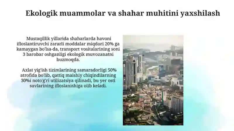 Mustaqillik yillarida shaharsozlik: tarixiy bosqichlar va rivojlantirish istiqbollari 4