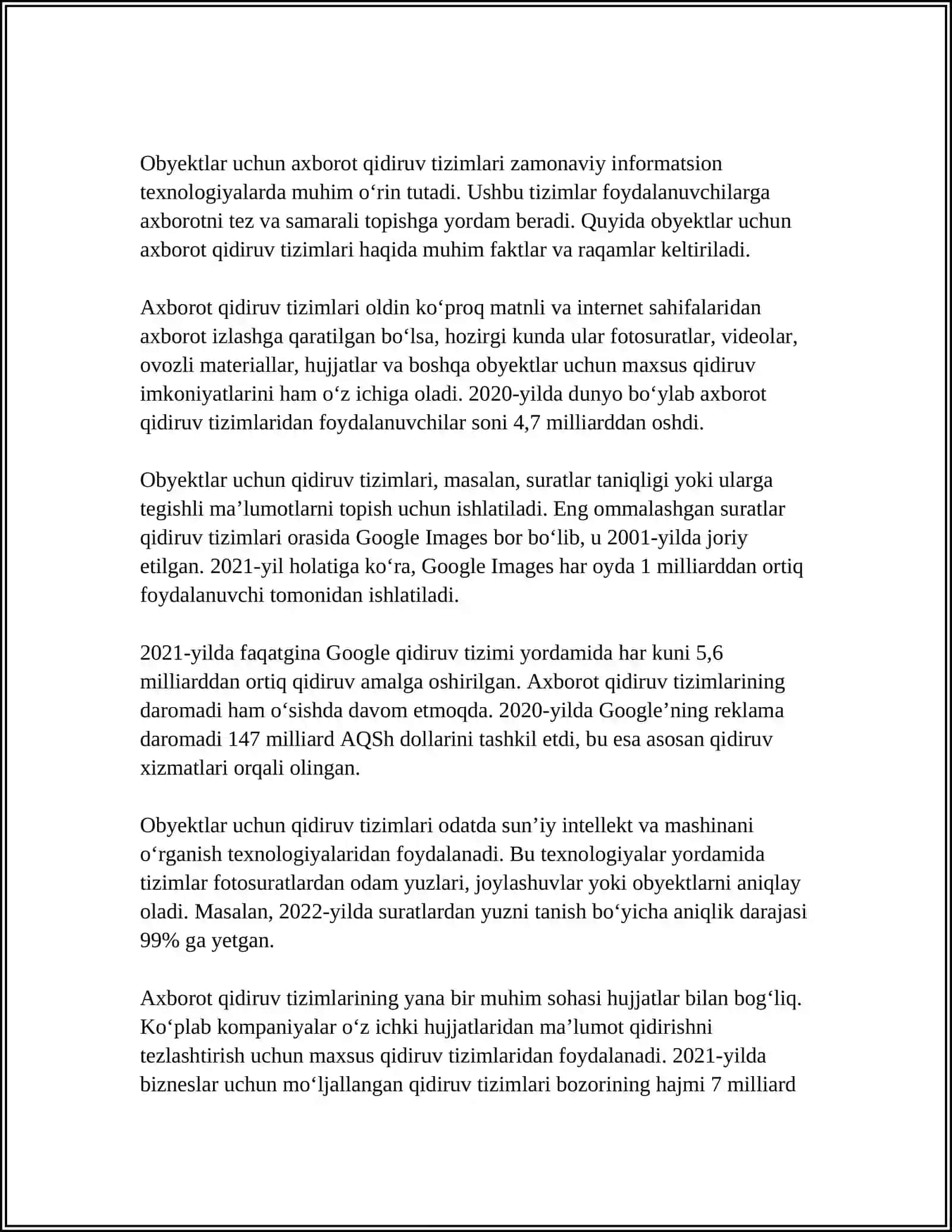 MUAYYAN EKSPERTIZA OBYEKTLARI UCHUN AVTOMATLASHTIRILGAN MAʼLUMOTLAR BANKLARI VA AXBOROT QIDIRUV TIZIMLARI TASVIRLARNI TAHLIL QILISH TIZIMLARI IDENTIFIKATSIYON TASVIRLAR FOTOROBOTLAR 4