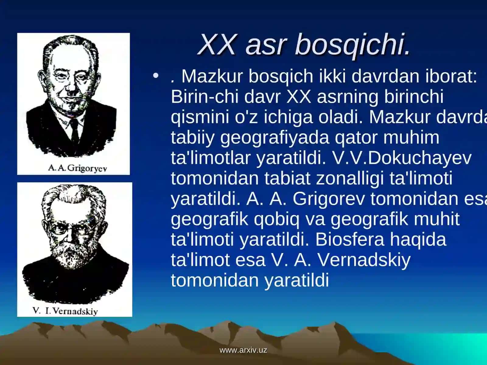 Umumiy Yer bilimining rivojlanish tarixi 4