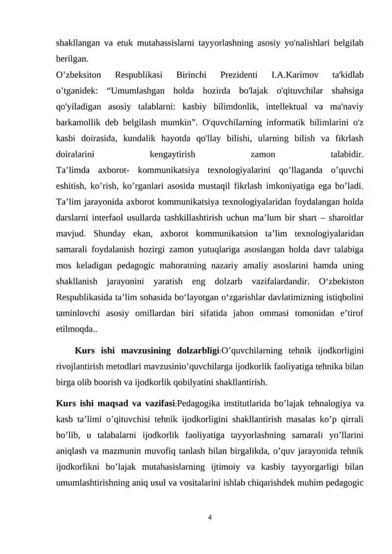 "O’quvchilarning texnik ijodkorligini rivojlantiruvchi metodlar" 4