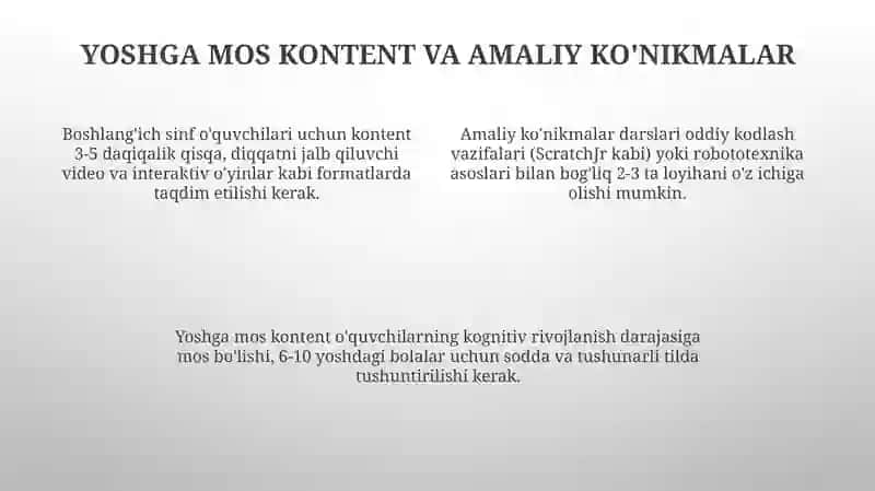 Texnologiya darslari uchun umumiy talablar 4