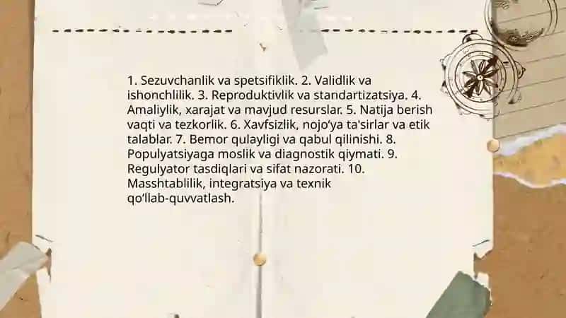 Diyagnostik metodlardan foydalanish vaularni joriy qilish qoidalari 4
