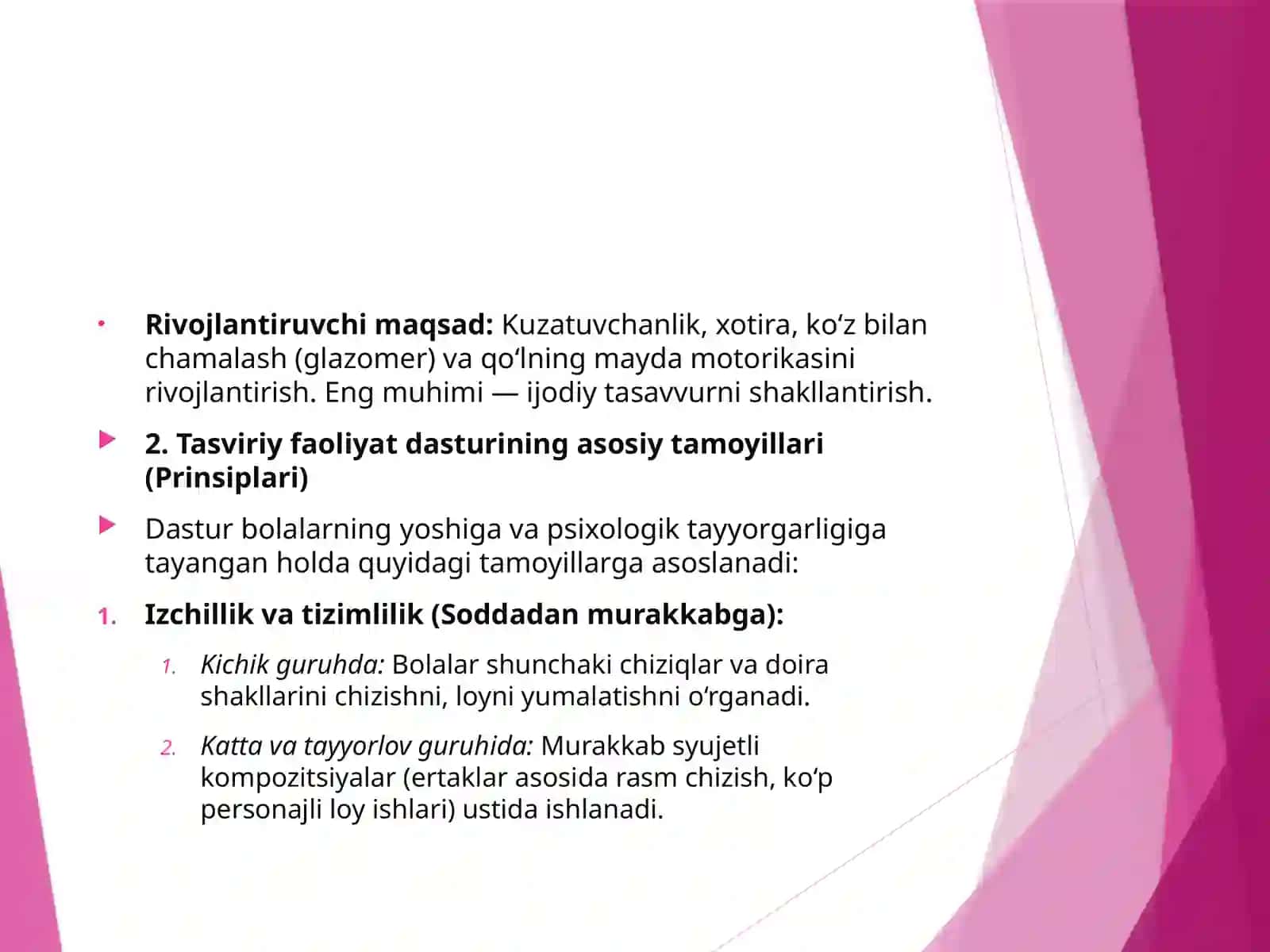 Tasviriy faoliyatga o‘rgatishning maqsad va sturt tamoyillari 4