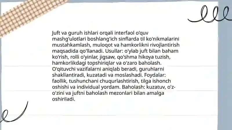 Boshlang'ich sinflarda ona tili o'qitishning interfaol usullari 4