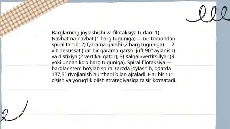 Bargning morfologik va anatomik tuzilishi va vazifasi 4