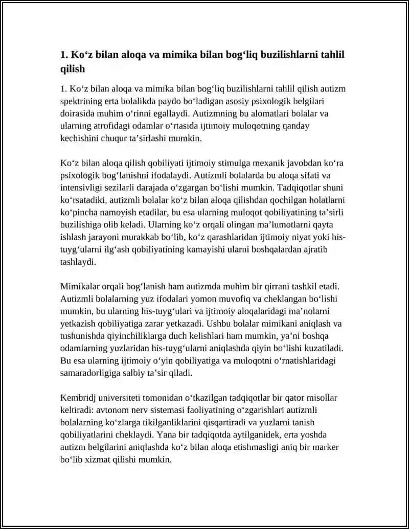 ILK BOLALIK AUTIZMNI ASOSIY PSIXALOGIK BELGILARINI TAHLIL QILISH 4