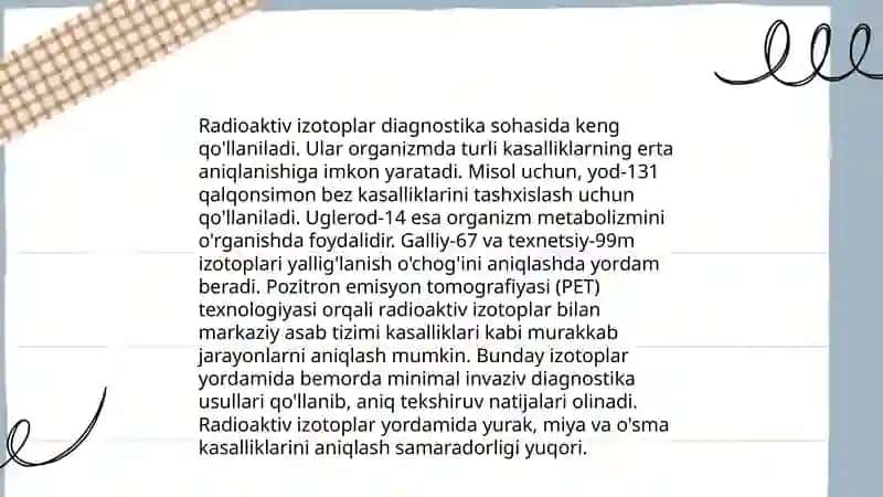 Radioaktiv izotoplar yordamida tashxislash 4