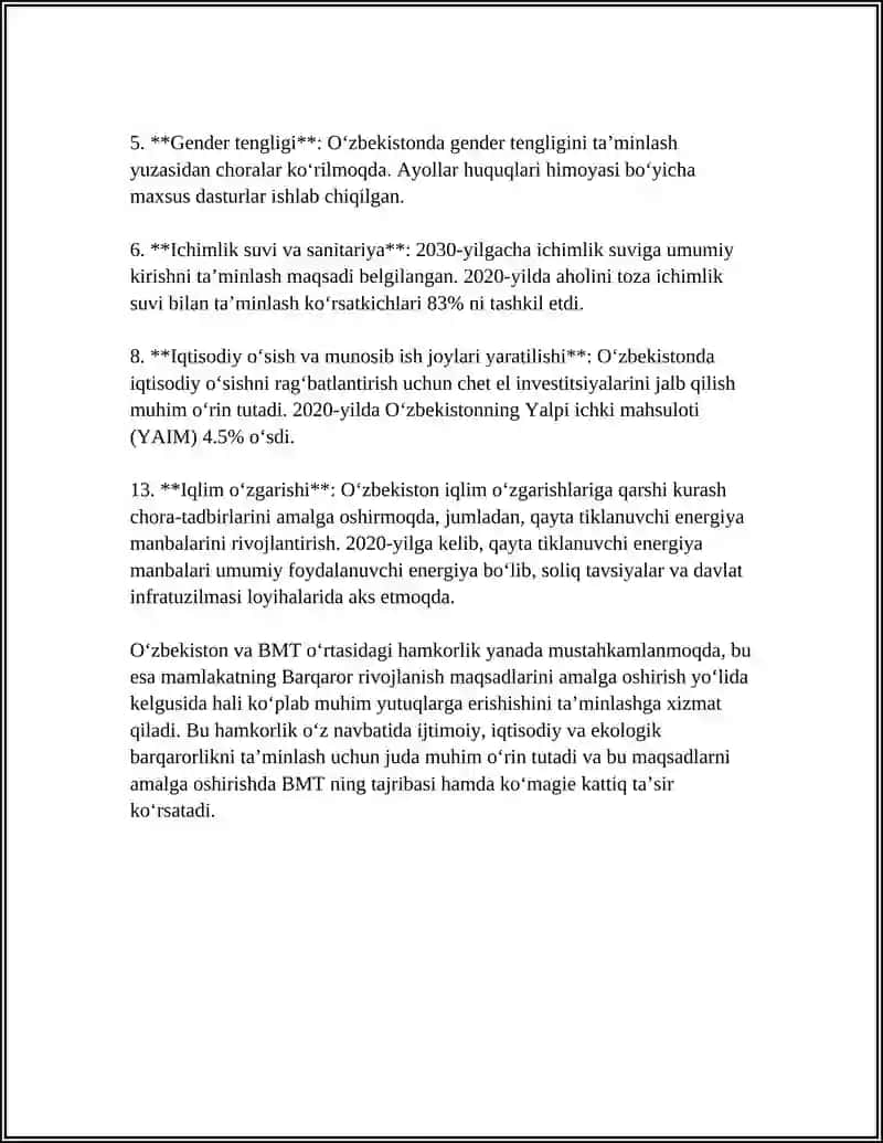 OʻZBEKISTONNING XALQARO TASHKILOTLAR BILAN HAMKORLIK ALOQALARI 4