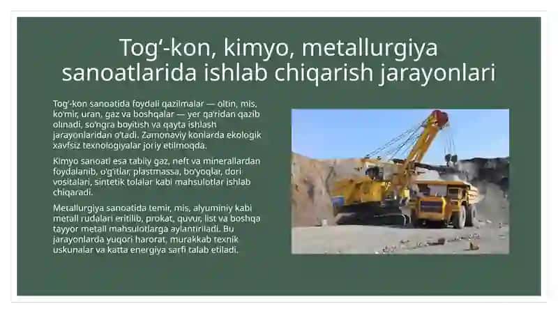 Tog’-kon, kimyo, metallurgiya sanoati va atrof-muhit muhofazasi 4