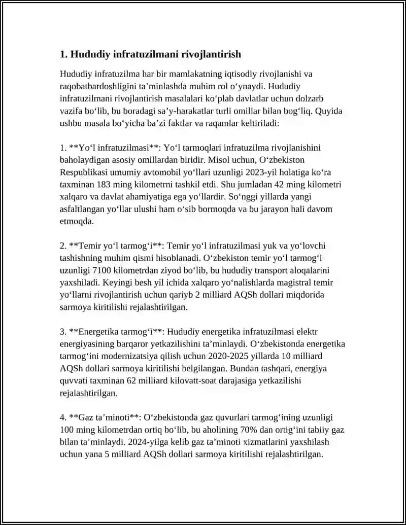 HUDUDLAR IQTISODIY SALOHIYATINI OSHIRISHGA YOʻNALTIRILGAN INVESTITSIYALAR 4