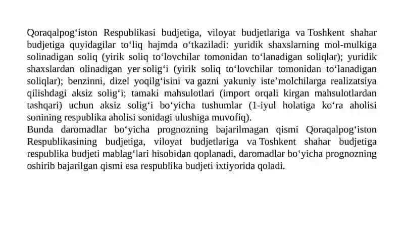 2025-yilda soliq turlarining tuman va viloyat budjetlari oʻrtasidagi taqsimlanishi 4